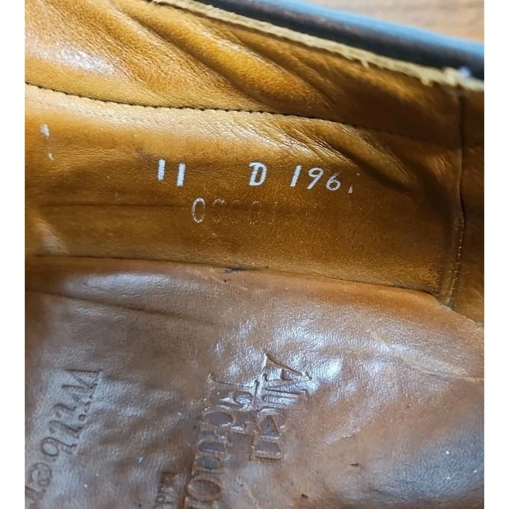 Allen Edmonds Wilbert Mens 11 D Brown Leather Derby Split Toe Dress Shoes USA